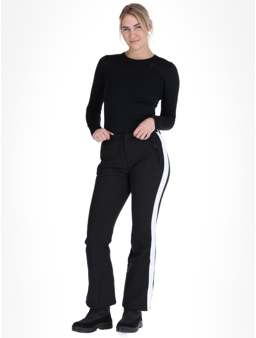 Deluni, Neva spodnie softshell kobiety Black czarny 