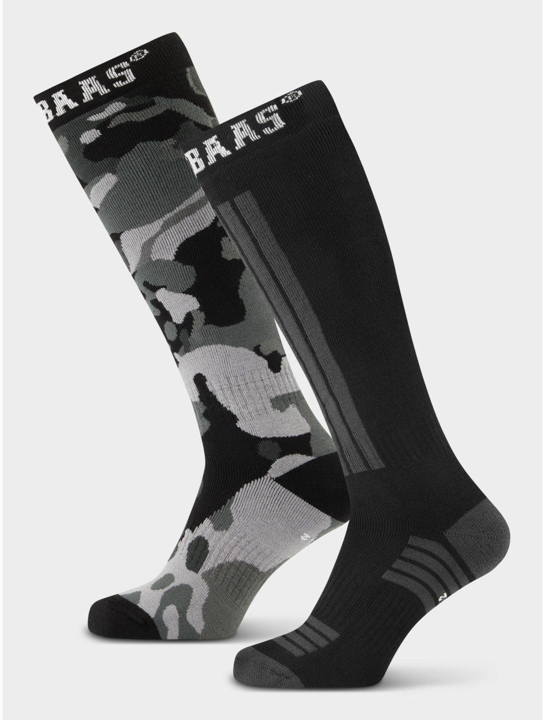Poederbaas, Ski Socks 2-pack skarpety narciarskie 2-pack unisex Camo Black czarny 