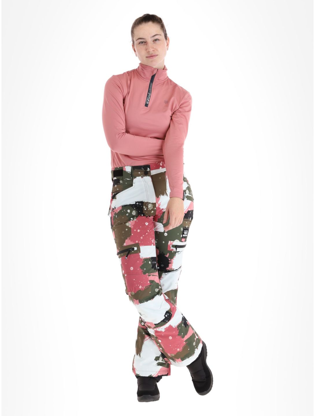 Rehall, Nori-R spodnie narciarskie kobiety Camo Abstract Rose multicolor, różowy 