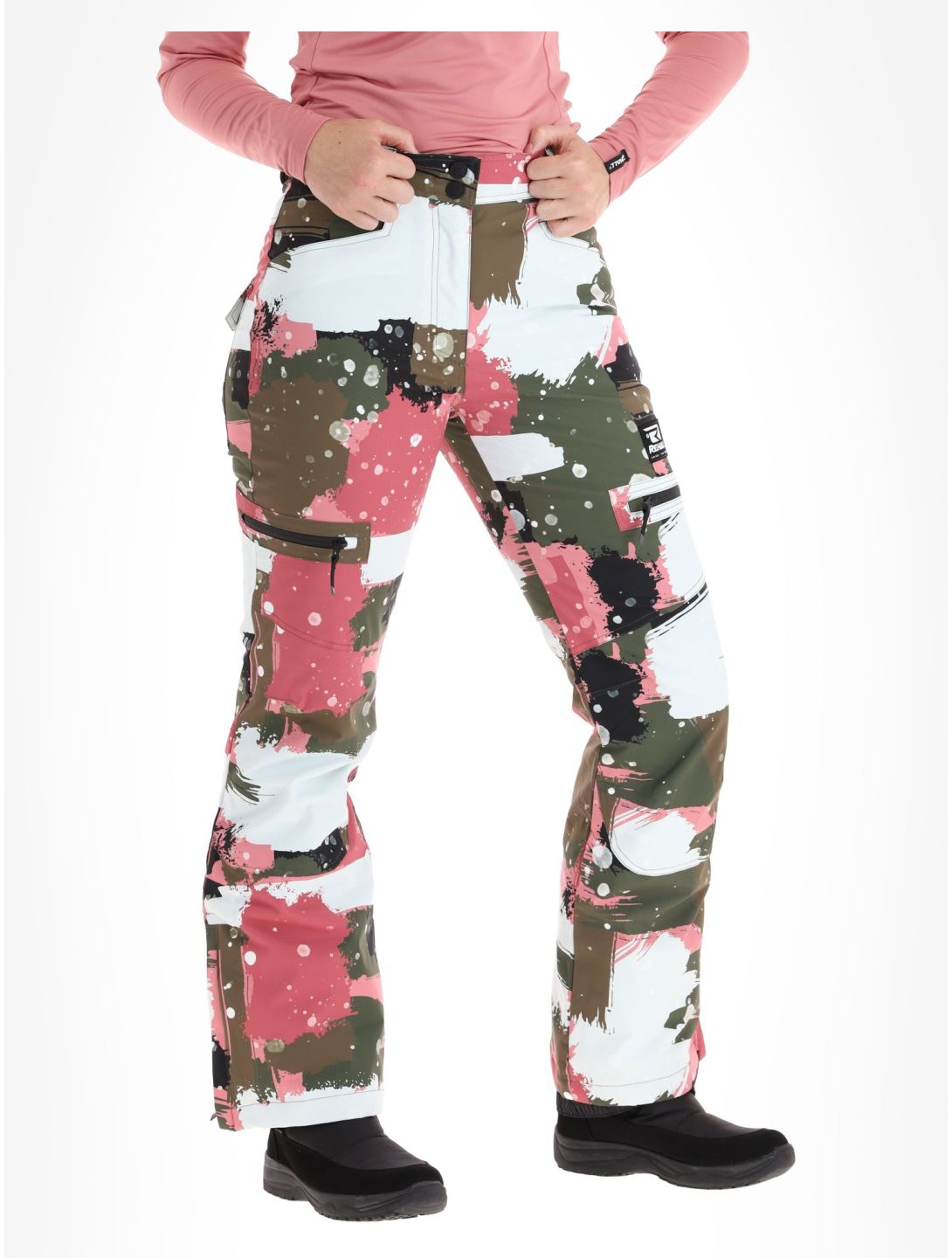 Rehall, Nori-R spodnie narciarskie kobiety Camo Abstract Rose multicolor, różowy 
