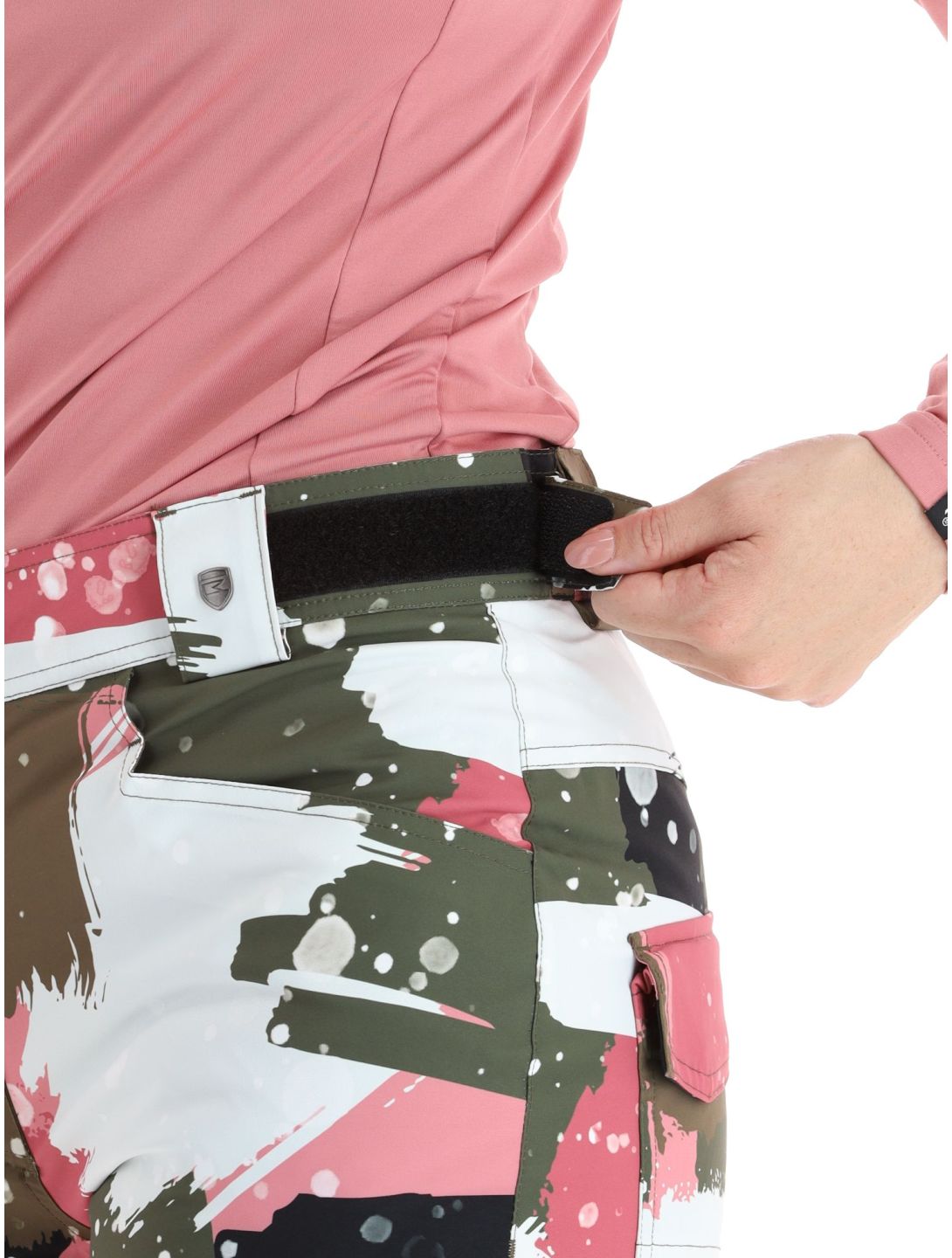 Rehall, Nori-R spodnie narciarskie kobiety Camo Abstract Rose multicolor, różowy 