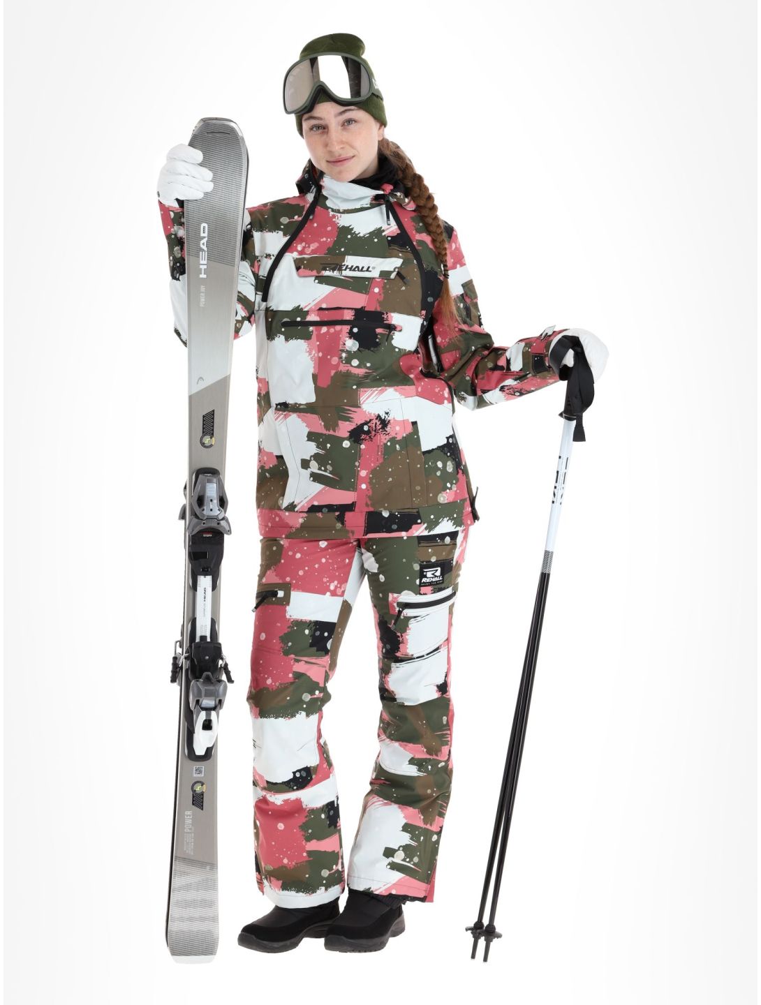Rehall, Vie-R kurtka narciarska kobiety Camo Abstract Rose multicolor, różowy 