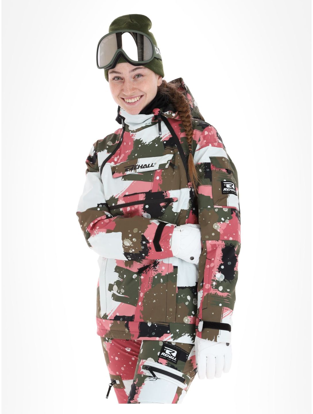 Rehall, Vie-R kurtka narciarska kobiety Camo Abstract Rose multicolor, różowy 