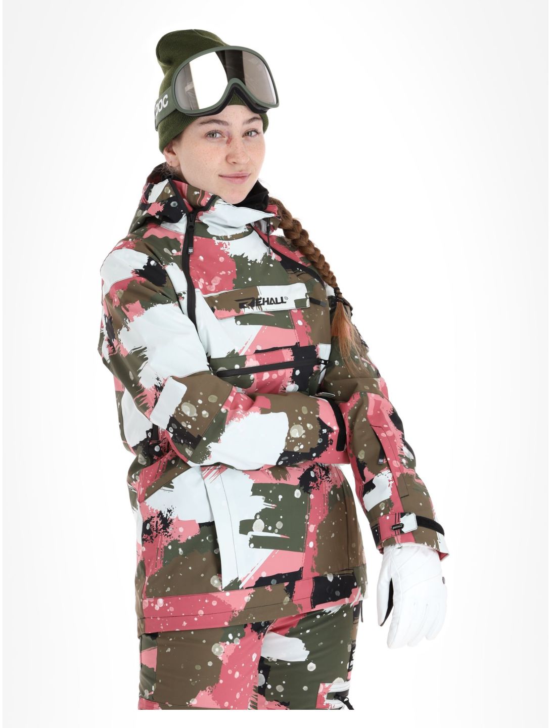 Rehall, Vie-R kurtka narciarska kobiety Camo Abstract Rose multicolor, różowy 