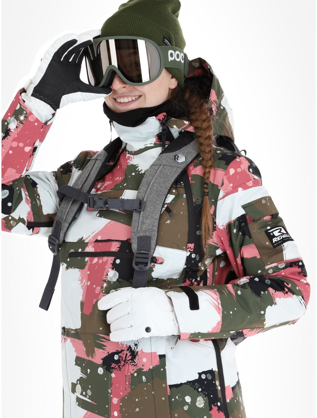 Rehall, Vie-R kurtka narciarska kobiety Camo Abstract Rose multicolor, różowy 