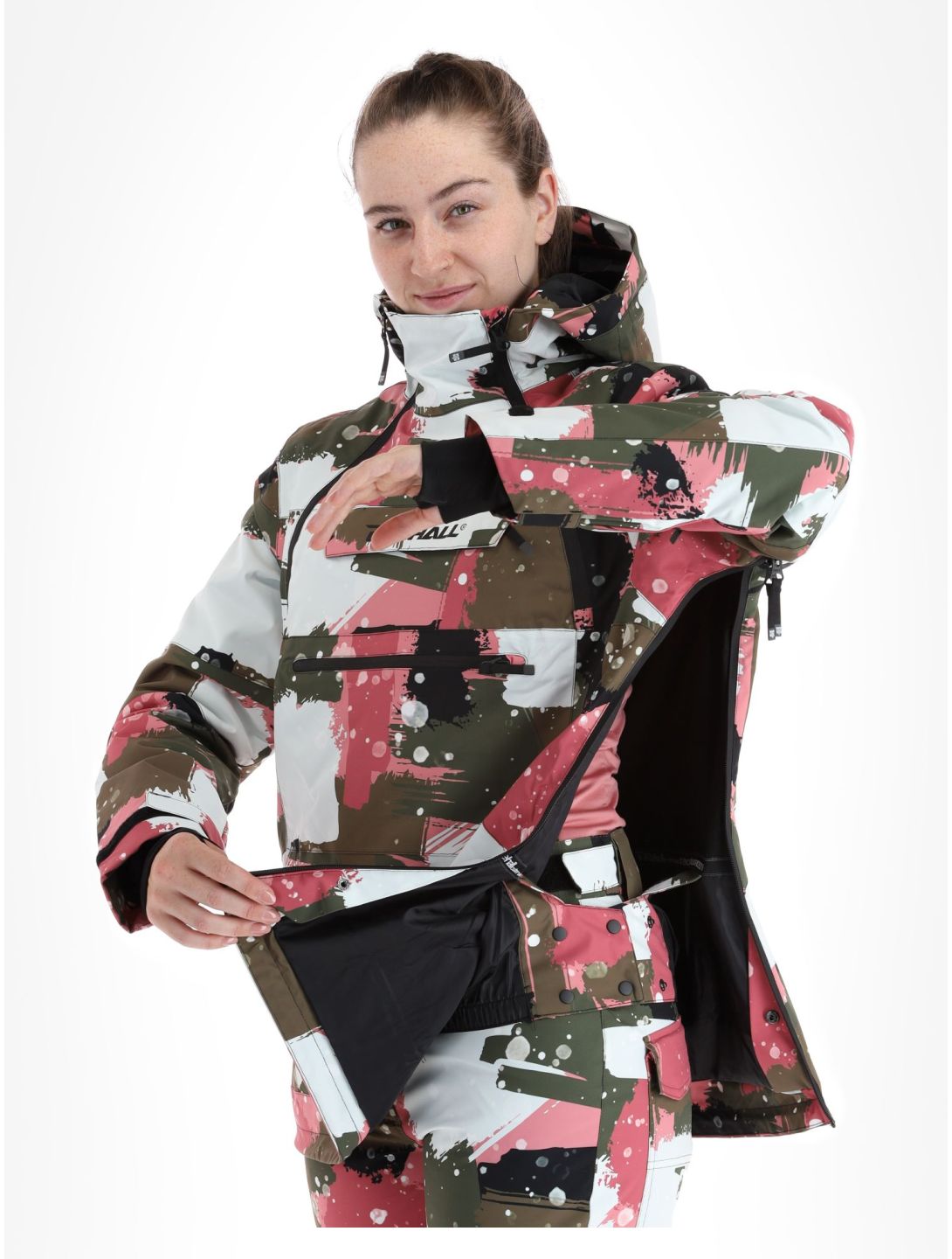 Rehall, Vie-R kurtka narciarska kobiety Camo Abstract Rose multicolor, różowy 