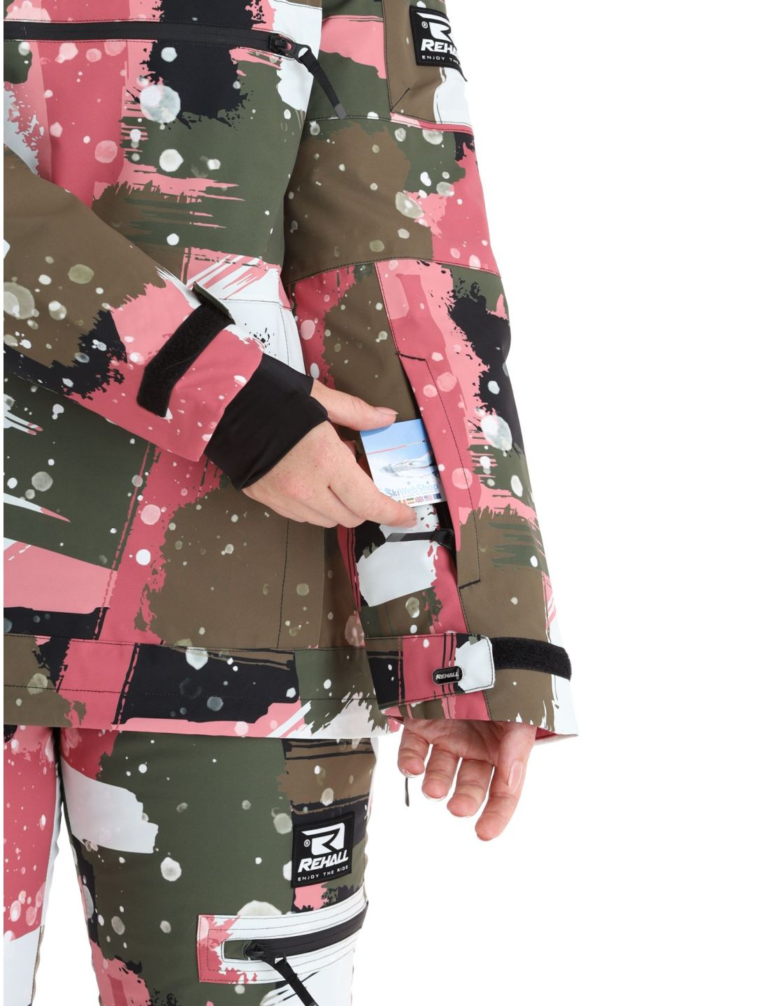 Rehall, Vie-R kurtka narciarska kobiety Camo Abstract Rose multicolor, różowy 