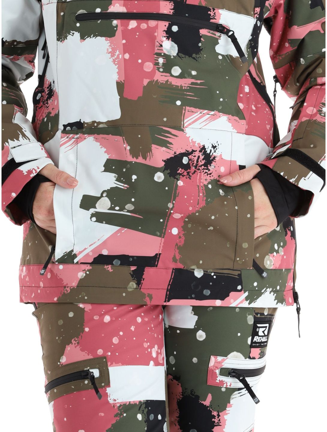 Rehall, Vie-R kurtka narciarska kobiety Camo Abstract Rose multicolor, różowy 