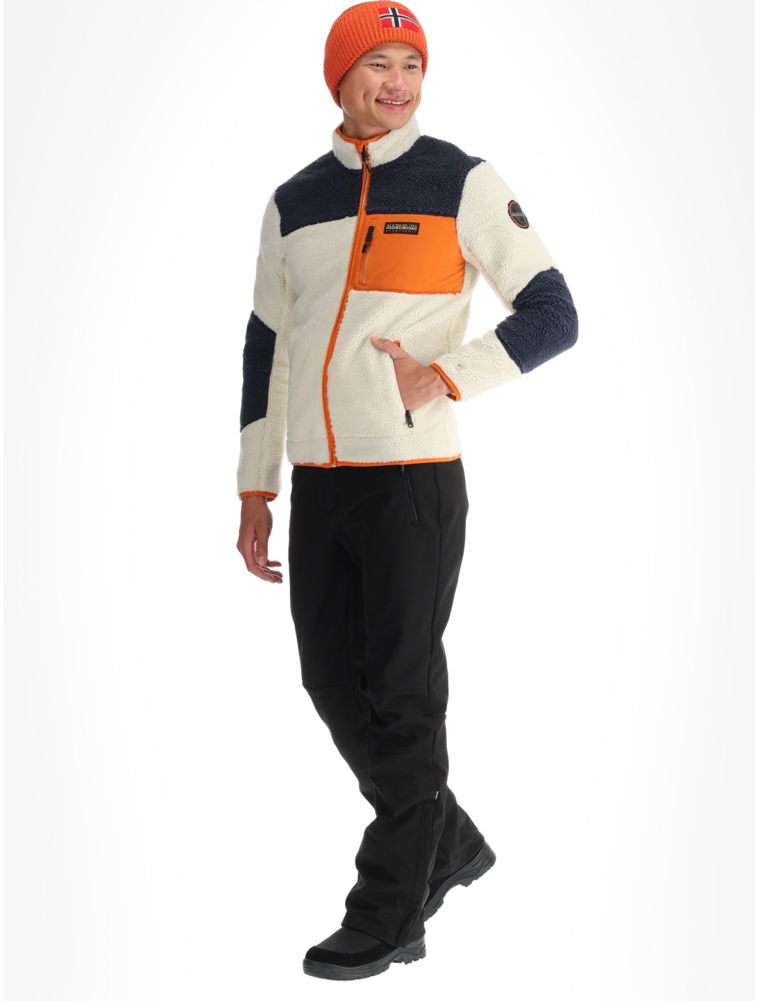 Napapijri, Yupik FZ 3 bluza mężczyźni CB MM9 beżowy, multicolor, pomarańczowy 