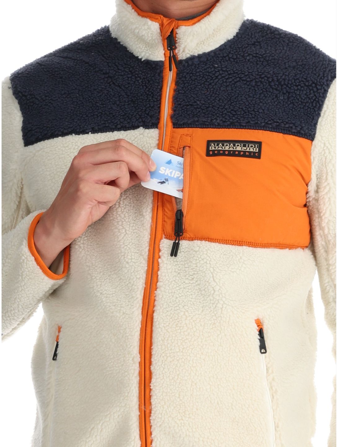 Napapijri, Yupik FZ 3 bluza mężczyźni CB MM9 beżowy, multicolor, pomarańczowy 