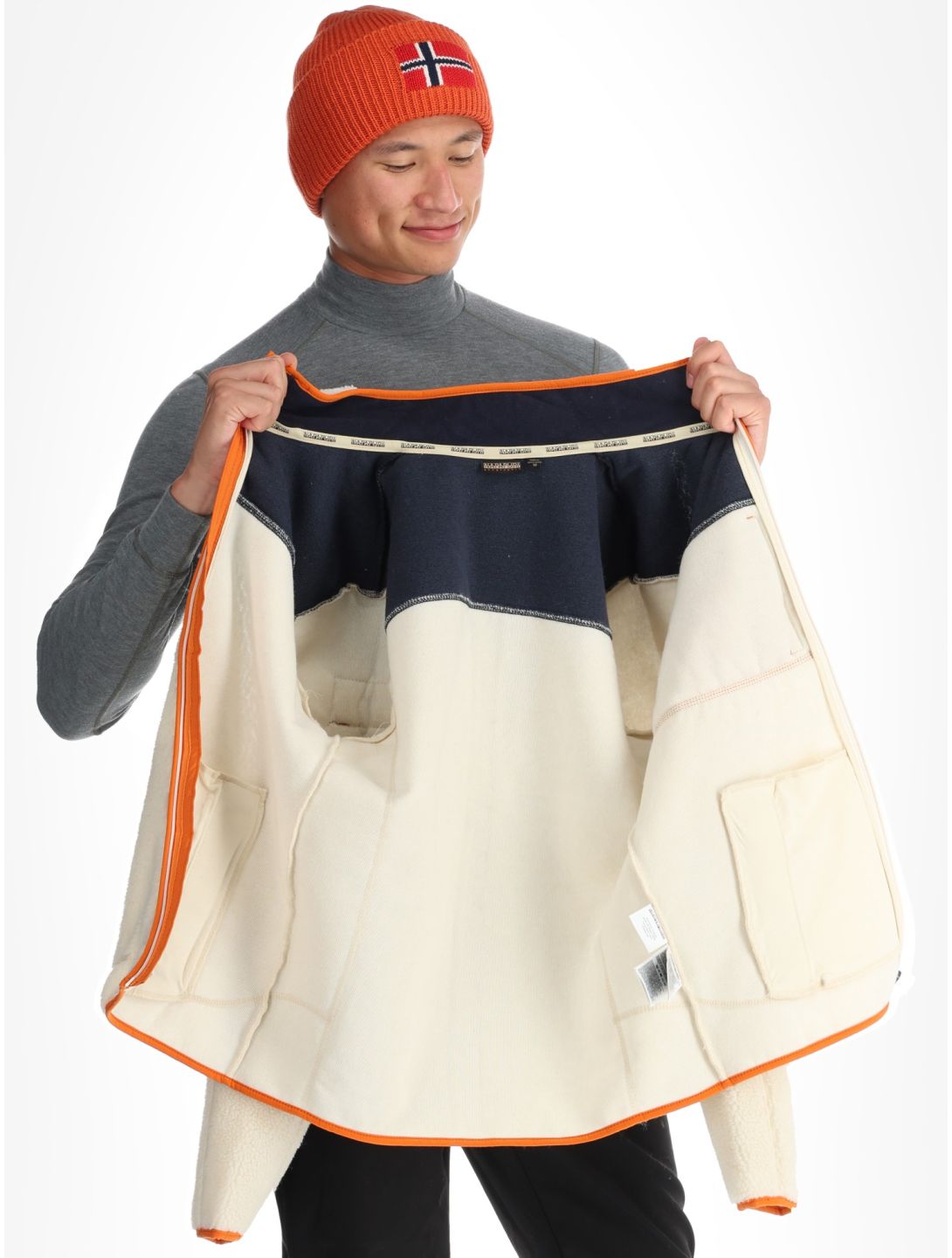 Napapijri, Yupik FZ 3 bluza mężczyźni CB MM9 beżowy, multicolor, pomarańczowy 