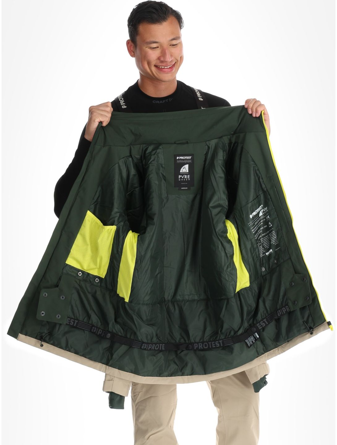 Protest, PRTDunton kurtka narciarska mężczyźni Kale green multicolor, zielony 