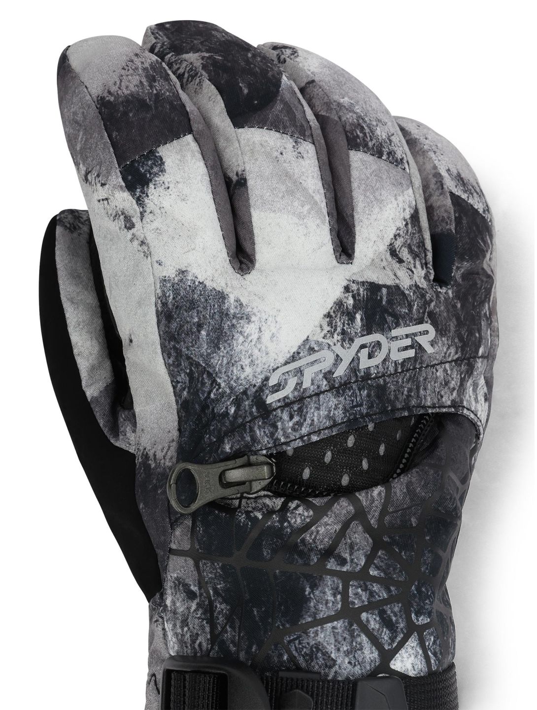 Spyder, Overweb rękawiczki dzieci Black Block Camo czarny, szary 