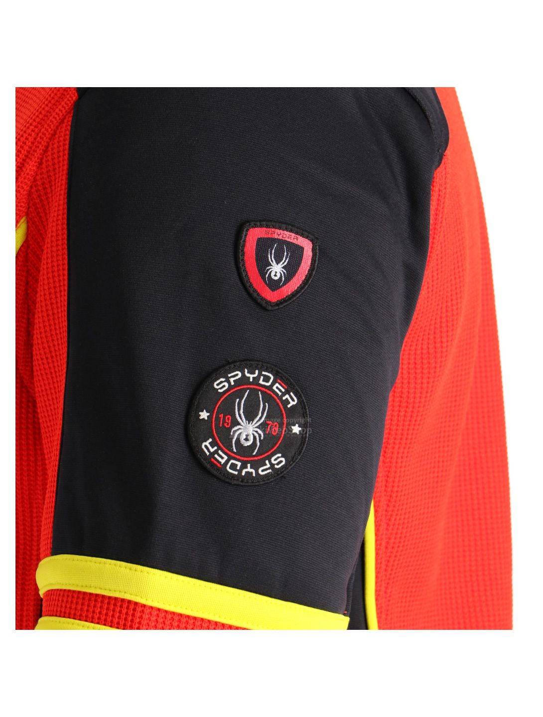 Spyder, Wengen full zip stryke, bluza, mężczyźni, volcano czerwony/czarny/acid żółty