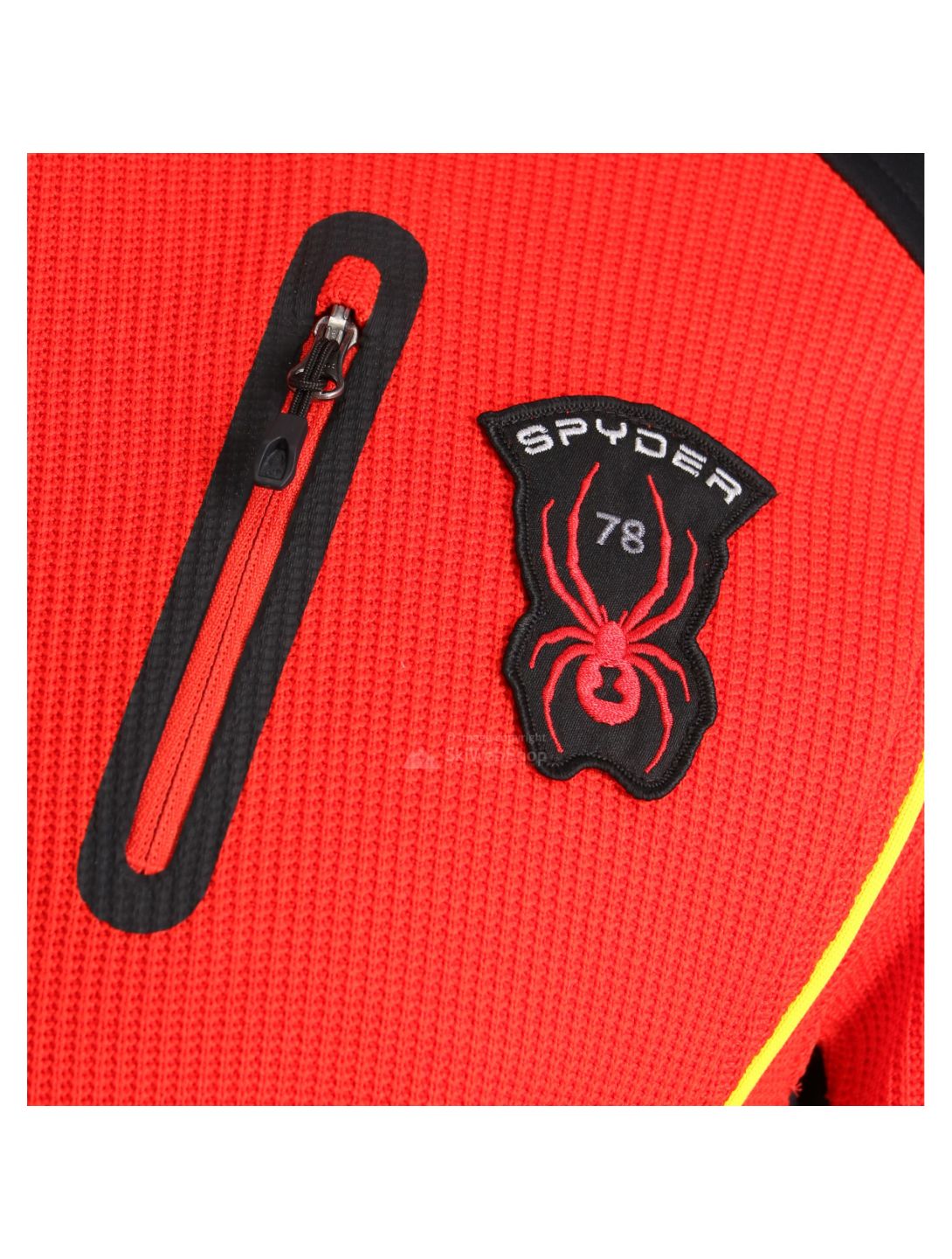 Spyder, Wengen full zip stryke, bluza, mężczyźni, volcano czerwony/czarny/acid żółty