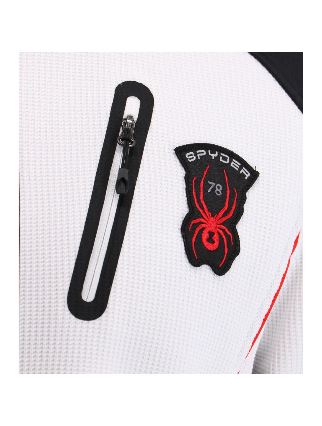 Spyder, Wengen full zip stryke, bluza, mężczyźni, biały/czarny/volcano czerwony