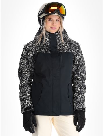 Roxy, Jetty Bloc kurtka narciarska kobiety True Black Bandanas biały, czarny