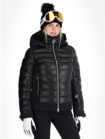 Toni Sailer, Adele Faux Leather kurtka narciarska kobiety Black czarny